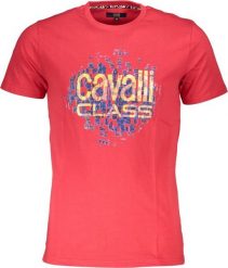 Cavalli Class CAVALLI CLASS T-SHIRT Z KRÓTKIM RĘKAWEM MĘSKI CZERWONY L. Czerwone t-shirty męskie Cavalli Class, l, bez wzorów, bez kołnierzyka. Za 119.90 zł.