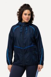 Damskie Kurtka funkcyjna hydrofobowa 2-kierunkowy zamek błyskawiczny. Niebieskie kurtki damskie Ulla Popken, plus size, bez wzorów, z materiału, bez kaptura. Za 383.99 zł.