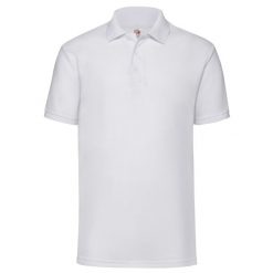Męska Zwykła Koszulka Polo. Białe koszulki polo męskie Fruit of the Loom, m, bez wzorów, bez ramiączek. Za 71.99 zł.