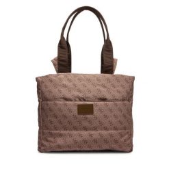 Torebka Guess. Brązowe torebki do ręki damskie Guess, z aplikacjami, bez dodatków. Za 299.99 zł.