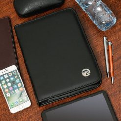 Shopperka granatowa skórzana T49. Torebki do ręki damskie bez wzorów, ze skóry, bez dodatków. Za 119.99 zł.