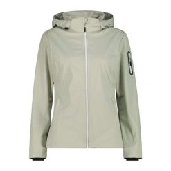 Kurtka softshell damska CMP 39A5016 Zip Hood. Zielone kurtki damskie CMP, l, bez wzorów, z materiału, z kapturem. Za 359.99 zł.