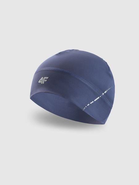 4F Czapka do biegania uniseks - granatowa S/M. Niebieskie czapki i kapelusze męskie 4f, bez wzorów, z elastanu, klasyczne. Za 69.99 zł.