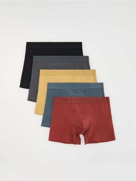 5 pack bokserek Long - karminowy. Czerwone bokserki męskie Reserved, l, bez wzorów. Za 99.99 zł.