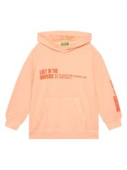 United Colors Of Benetton Bluza 3WITC204G Pomarańczowy Relaxed Fit. Brązowe bluzy dla chłopców United Colors Of Benetton, bez wzorów, z bawełny, bez ramiączek, bez kaptura. Za 99.99 zł.