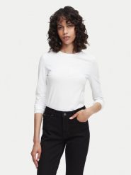 Guess Jeans Bluzka W4YI22 J1314 Biały Regular Fit. Białe bluzki damskie Guess Jeans, xs, z aplikacjami, z bawełny, bez kołnierzyka, bez ramiączek. Za 169.99 zł.