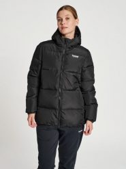Damska kurtka puchowa Hummel GC Nicola. Czarne kurtki damskie Hummel, na zimę, xs, bez wzorów, z materiału, z kapturem. Za 428.65 zł.