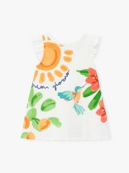 Mayoral Sukienka codzienna 3934 Biały Regular Fit. Białe sukienki dla dziewczynek Mayoral, bez wzorów, z bawełny, bez ramiączek. Za 129.99 zł.