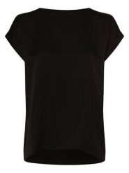 Vila Koszulka Kobiety Sztuczne włókno czarny, 36. Czarne t-shirty damskie Vila, bez wzorów, z satyny, biznesowe, bez kołnierzyka. Za 149.95 zł.