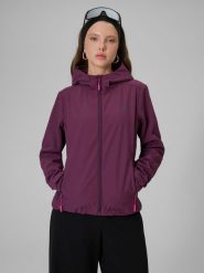 4F Kurtka softshell wiatroodporna membrana 5000 damska - fioletowa L. Fioletowe kurtki damskie 4f, l, bez wzorów, z materiału, bez kaptura. Za 299.99 zł.