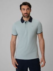 4F Koszulka polo regular męska - miętowa M. Niebieskie koszulki polo męskie 4f, m, bez wzorów, z bawełny, klasyczne, bez ramiączek. Za 99.99 zł.