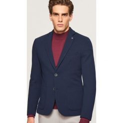 Marynarka z tkaniny strukturalnej slim fit - Niebieski. Marynarki męskie marki Giacomo Conti. W wyprzedaży za 119.99 zł.