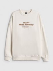 4F Bluza dresowa oversize bez kaptura damska - biała S. Białe bluzy damskie 4f, s, bez wzorów, z dresówki, bez kaptura. Za 159.99 zł.