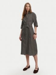 Max Mara Sukienka koszulowa Salute 2516221028 Zielony Regular Fit. Zielone sukienki damskie Max Mara, bez wzorów, ze lnu, bez kołnierzyka, bez ramiączek, koszulowe. W wyprzedaży za 989.99 zł.