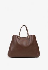 Brązowa Dwukomorowa Torebka Typu Shopper Ozdobiona Metalicznymi Aplikacjami Adorrive. Brązowe torebki shopper damskie Born2be, z aplikacjami, z jeansu, biznesowe, bez dodatków. Za 169.99 zł.