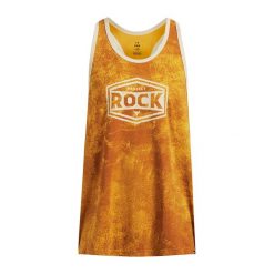 Tank top treningowy męski Under Armour Project Rock Racer. Żółte koszulki sportowe męskie Under Armour, m, bez wzorów, bez kołnierzyka, bez ramiączek. Za 149.99 zł.