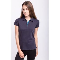 Koszulka polo damska TSD050z - granatowy. Niebieskie koszulki sportowe damskie 4f, z bawełny, polo. W wyprzedaży za 39.99 zł.