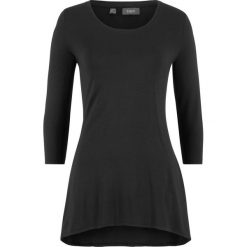 Shirt z dłuższym tyłem, rękawy 3/4 bonprix czarny. Bluzki damskie bonprix. Za 54.99 zł.