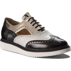 Oxfordy GEOX - D Thymar A D824BA 0BCBN C0531 Black/Platinum. Czarne półbuty damskie Geox, z materiału. W wyprzedaży za 249.00 zł.
