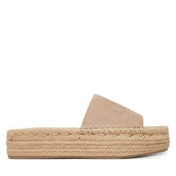 Espadryle Calvin Klein. Brązowe espadryle damskie Calvin Klein, bez wzorów, bez obcasa, bez zapięcia. Za 449.99 zł.