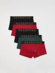5 pack bokserek Classic - czerwony. Czerwone bokserki męskie Reserved, l, bez wzorów. Za 99.99 zł.