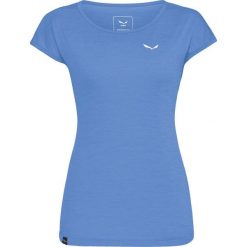 SALEWA Koszulka damska Puez Melange Dry W S/S Tee morning blue melange-L. Niebieskie t-shirty damskie Salewa, l, bez wzorów, z materiału, bez kołnierzyka. Za 223.50 zł.