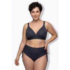 Damska Góra od bikini bez miękkich miseczek na podszewce z recyklingu. Niebieskie bikini damskie Ulla Popken, plus size, bez wzorów, plus size. W wyprzedaży za 111.99 zł.