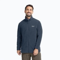 Bluza polarowa męska Jack Wolfskin Taunus 100 Full Zip. Niebieskie bluzy męskie Jack Wolfskin, l, bez wzorów, z materiału, bez kaptura. Za 239.99 zł.