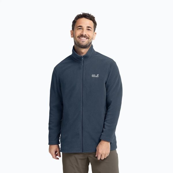 Bluza polarowa męska Jack Wolfskin Taunus 100 Full Zip. Niebieskie bluzy męskie Jack Wolfskin, l, bez wzorów, z materiału, bez kaptura. Za 249.99 zł.