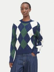 Guess Sweter W6BR48 Z1447 Granatowy Regular Fit. Niebieskie swetry damskie Guess, xl, z aplikacjami, z syntetyku, bez kołnierzyka, bez ramiączek, bez kaptura. Za 524.99 zł.