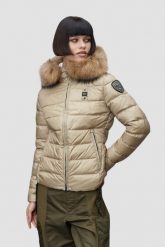 BLAUER Beżowa damska kurtka Arcadia Short Jackets. Brązowe kurtki damskie Blauer USA, s, bez wzorów, z futra, bez kaptura. W wyprzedaży za 1,859.99 zł.