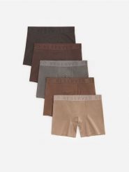 5 pack bokserek Long z merceryzowaną bawełną - brązowy. Brązowe bokserki męskie Reserved, l, bez wzorów, z bawełny. Za 125.99 zł.