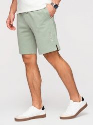 Męskie szorty REGULAR FIT z dzianiny french terry - pastelowa zieleń V3 - Rozmiar: XL. Zielone szorty męskie Ombre Clothing, m, z aplikacjami, z bawełny, wizytowe. Za 169.99 zł.