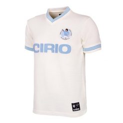 Koszulka retro piłkarska dla dorosłych - Maradona x COPA Neapol 1984 - Biała. Białe koszulki sportowe męskie COPA FOOTBALL, s, bez wzorów, bez kołnierzyka, bez ramiączek, do piłki nożnej. Za 381.61 zł.