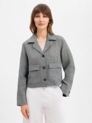 Marc O'Polo Lniana kurtka Kobiety len (100%) szary, 40. Szare kurtki damskie Marc O'Polo, bez wzorów, ze lnu, bez kaptura. Za 599.95 zł.
