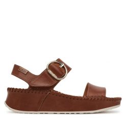 Sandały Pikolinos. Żółte sandały damskie Pikolinos, bez wzorów, bez obcasa, na płaskiej podeszwie, bez zapięcia. Za 559.99 zł.