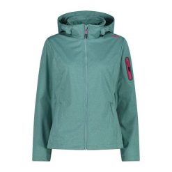 Damska kurtka turystyczna z kapturem CMP. Zielone kurtki sportowe damskie CMP, xs, bez wzorów, z softshellu, z kapturem, trekkingowe. Za 411.25 zł.