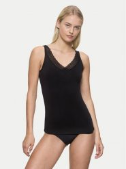 Triumph Top Feel Of Modal 10221637 Czarny Slim Fit. Czarne koszule nocne damskie Triumph, l, bez wzorów, bez ramiączek. Za 80.00 zł.
