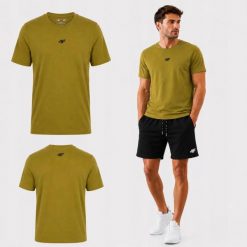 T-SHIRT MĘSKI 4F KOSZULKA SPORTOWA KOLEKCJA LIMITOWANA M3947 SS26. Brązowe koszulki sportowe męskie 4f, m, bez wzorów, z bawełny, bez kołnierzyka, bez ramiączek, na fitness i siłownię. Za 54.99 zł.
