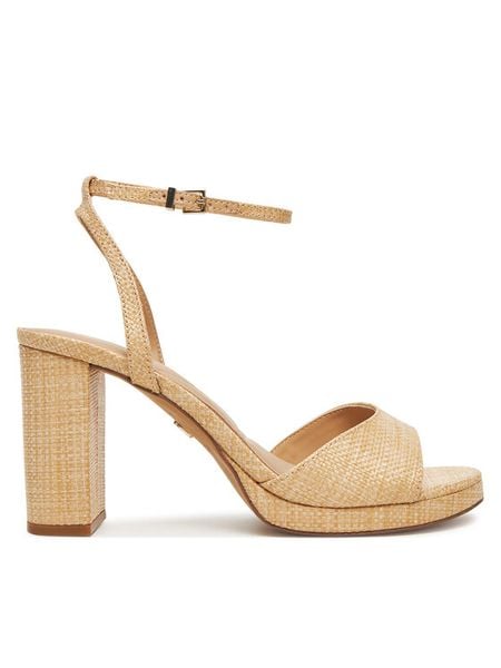Aldo Sandały Gracious 13966703 Beżowy. Brązowe sandały damskie Aldo, bez wzorów, z materiału, bez obcasa, na słupku, bez zapięcia. Za 329.99 zł.