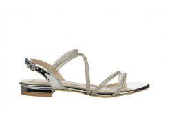 Sandały Bayla-187 YS-1774 Silver 187252, Srebrny, Skóra ekologiczna - 36. Szare sandały damskie Bayla, bez wzorów, z materiału, bez obcasa, na obcasie, bez zapięcia. W wyprzedaży za 224.10 zł.