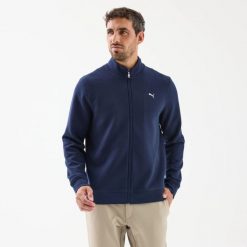 Bluza wiatroszczelna polarowa do golfa męska Cloudspun. Brązowe bluzy męskie Puma, l, bez wzorów, z dzianiny, bez kaptura, na golfa. Za 359.99 zł.