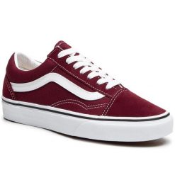 Tenisówki Vans. Czerwone półbuty damskie Vans, bez wzorów, bez zapięcia. Za 259.99 zł.