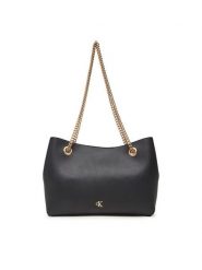 Calvin Klein Torebka Minimal Monogram Shoulder Bag Wi LV04F3205G Czarny. Czarne torebki do ręki damskie Calvin Klein, bez wzorów, z materiału, wizytowe, bez dodatków. Za 369.99 zł.