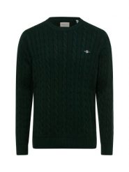 Gant Sweter Mężczyźni Bawełna zielony, L. Zielone swetry przez głowę męskie GANT, l, bez wzorów, z bawełny, bez kołnierzyka. Za 749.95 zł.