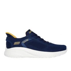 Tenisówki Skechers Model Slip-ins Bobs Squad Chaos Kolor Niebieski. Niebieskie trampki męskie Skechers, bez wzorów, z tkaniny, sportowe, bez zapięcia. Za 359.99 zł.