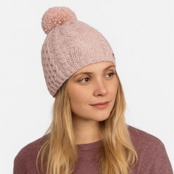 Czapka Eisbar Afra Pompon MÜ. Czerwone czapki i kapelusze damskie Eisbar, bez wzorów, z wełny, sportowe. Za 179.90 zł.