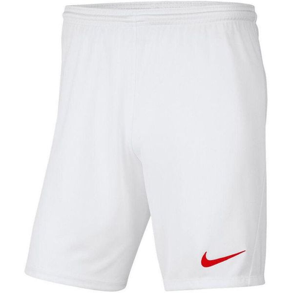 Spodenki piłkarskie męskie Nike Dry Park III treningowe szybkoschnące Dri Fit. Białe krótkie spodenki sportowe męskie Nike, l, bez wzorów, do piłki nożnej, dri-fit (nike). Za 71.39 zł.