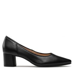 Czółenka HÖGL. Czarne czółenka damskie HÖGL, bez wzorów, bez obcasa, bez zapięcia. Za 489.99 zł.