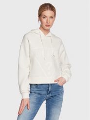 Guess Bluza New Alisa V2YQ08 K7UW2 Biały Relaxed Fit. Białe bluzy damskie Guess, xl, z aplikacjami, z wiskozy, bez kaptura. Za 189.99 zł.